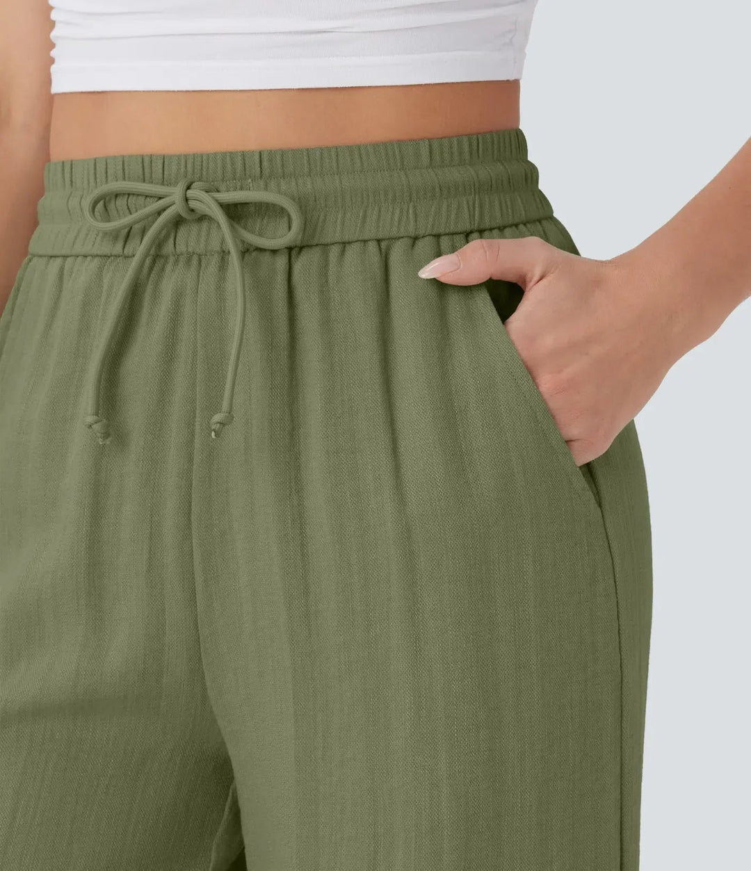 LENA | Eleganckie lniane spodnie o lekkim kroju