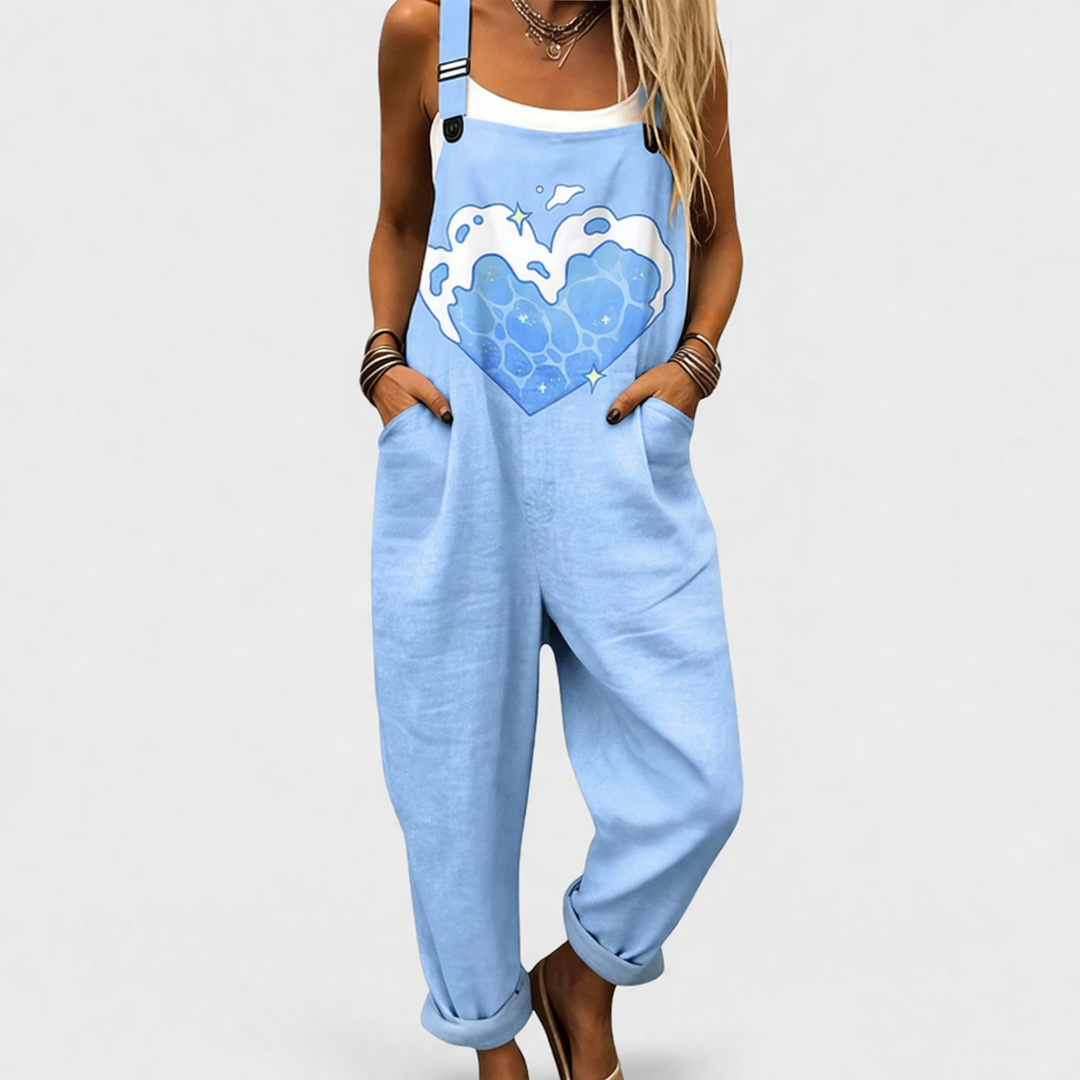 Comfortable Printed Overalls