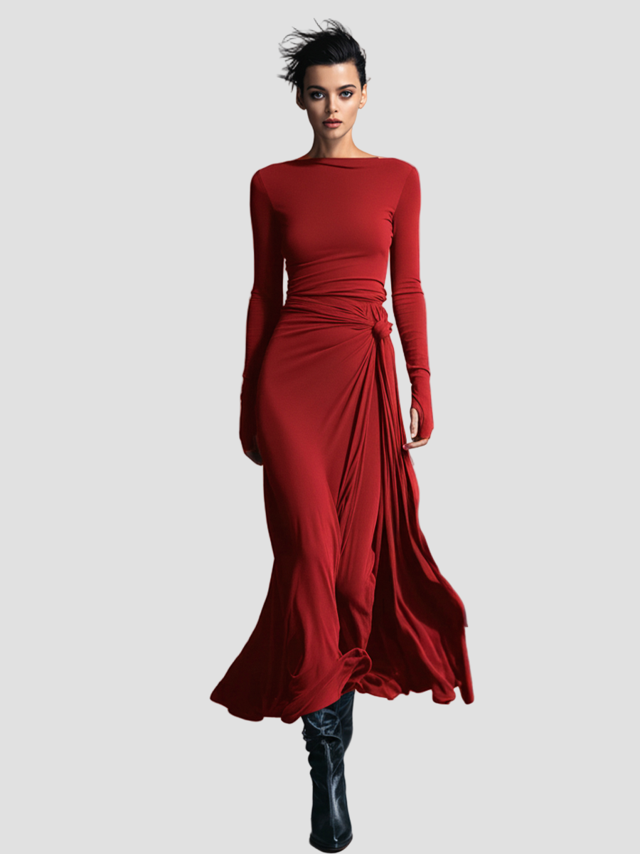 MARIA | Elegancka sukienka z elastycznej tkaniny z efektem modelującym