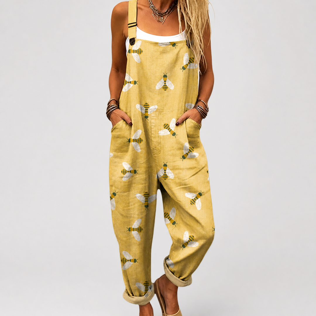 Comfortable Printed Overalls
