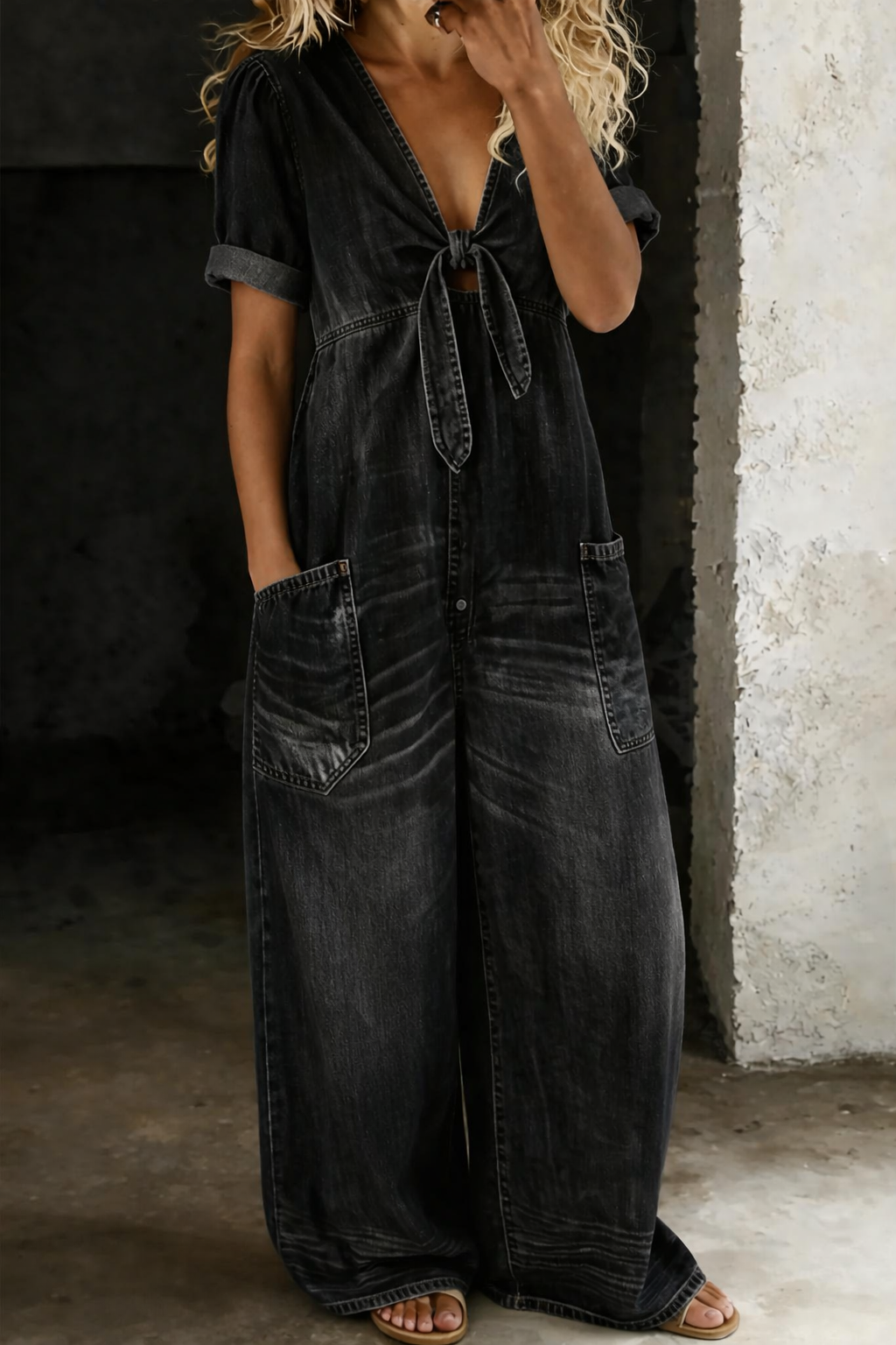 MARA™ | Combinaison denim col V