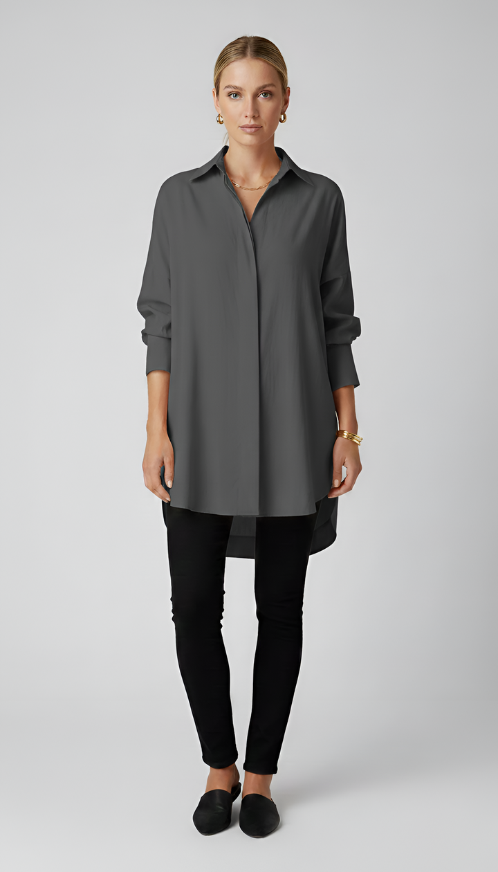 Valerios Fashion koszula damska oversize z bawełny z klasycznym kołnierzykiem