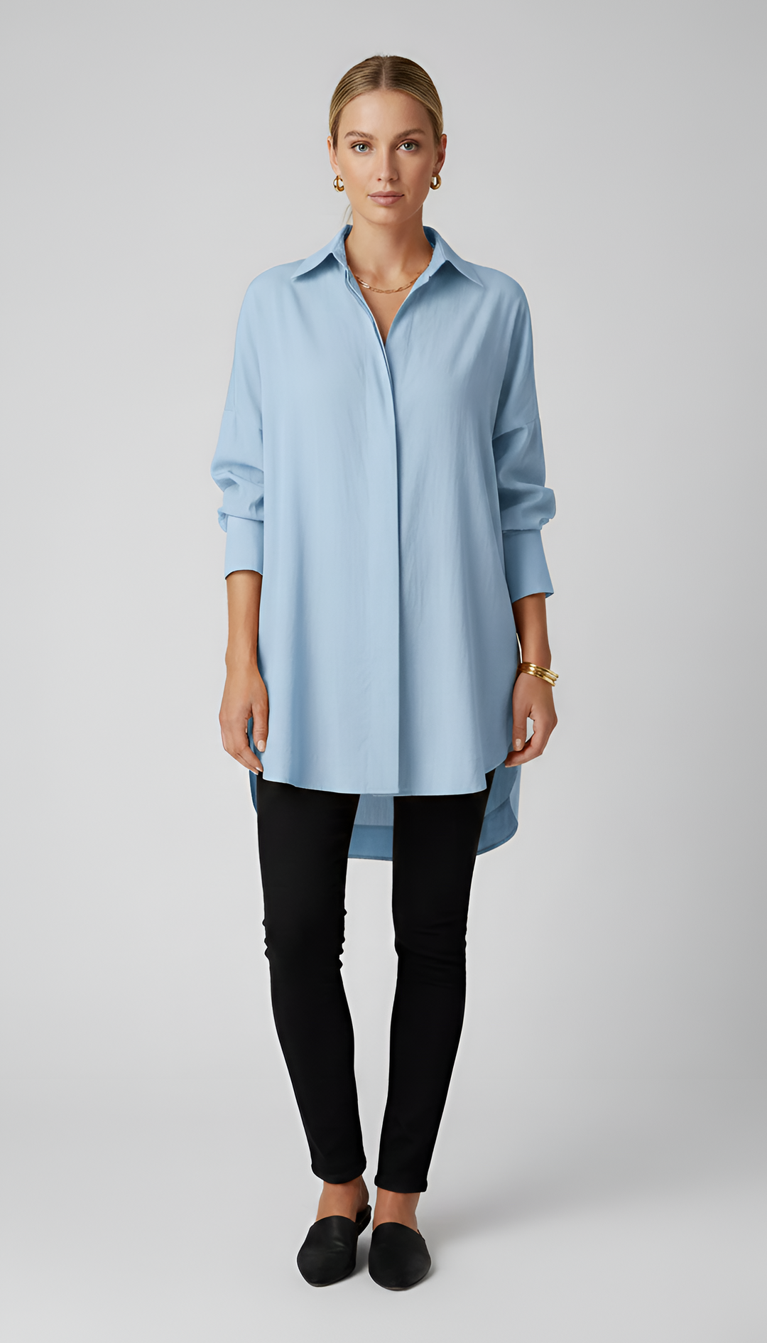 Valerios Fashion koszula damska oversize z bawełny z klasycznym kołnierzykiem