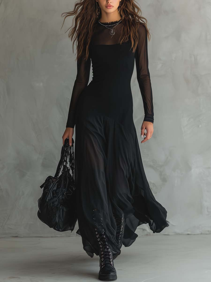 OLGA | Damska długa sukienka maxi, lekka i elegancka